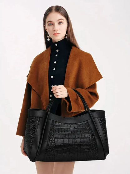 Mittlere Tasche aus Echtleder Chloe Croco