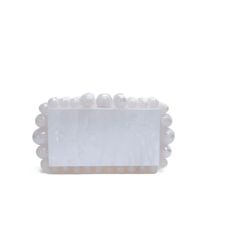 Clutch-Tasche aus Acryl in Marmoroptik