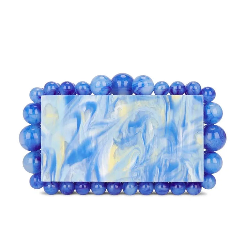 Clutch-Tasche aus Acryl in Marmoroptik