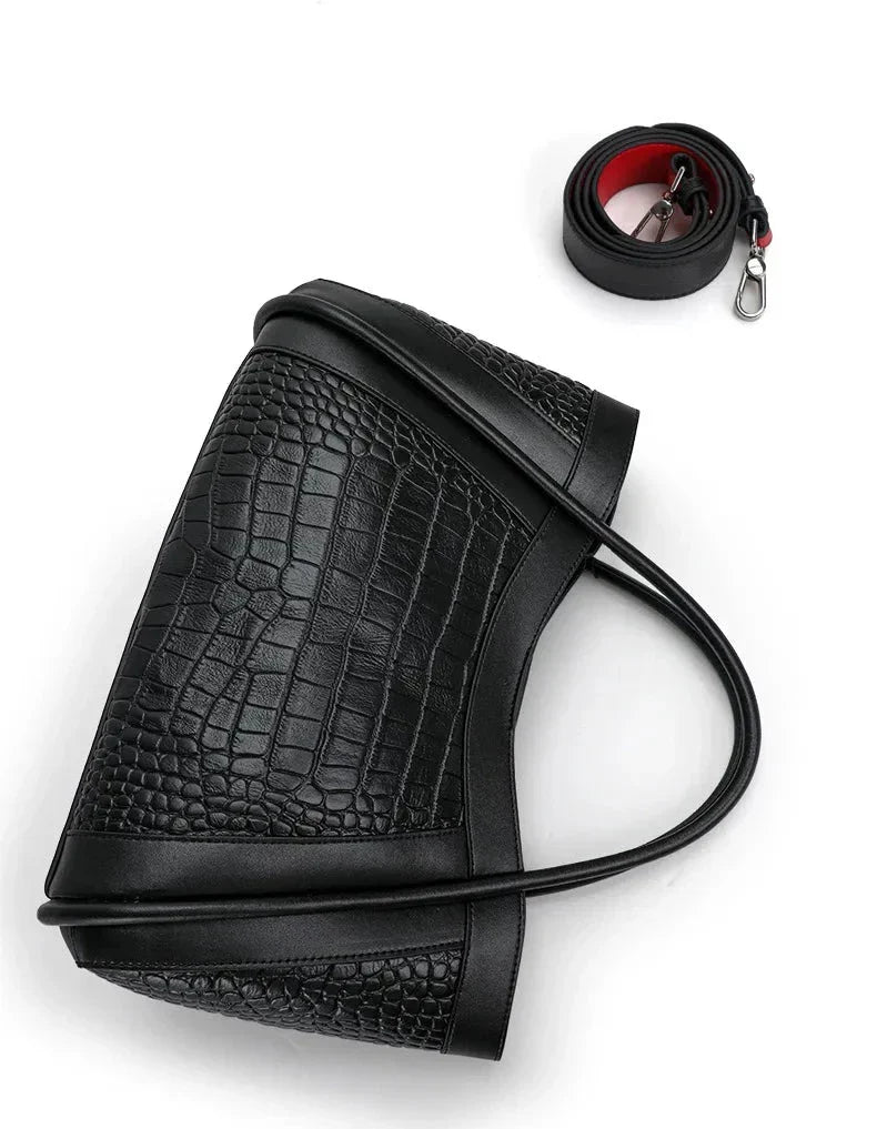 Mittlere Tasche aus Echtleder Chloe Croco