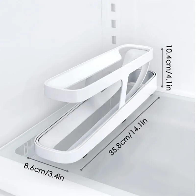 Automatic Rolling Design Egg Dispenser for Refrigerator Kitchen Tools Eggs Storage Box Space Saving Two Tiers Accessories Gadget - Lily Depot