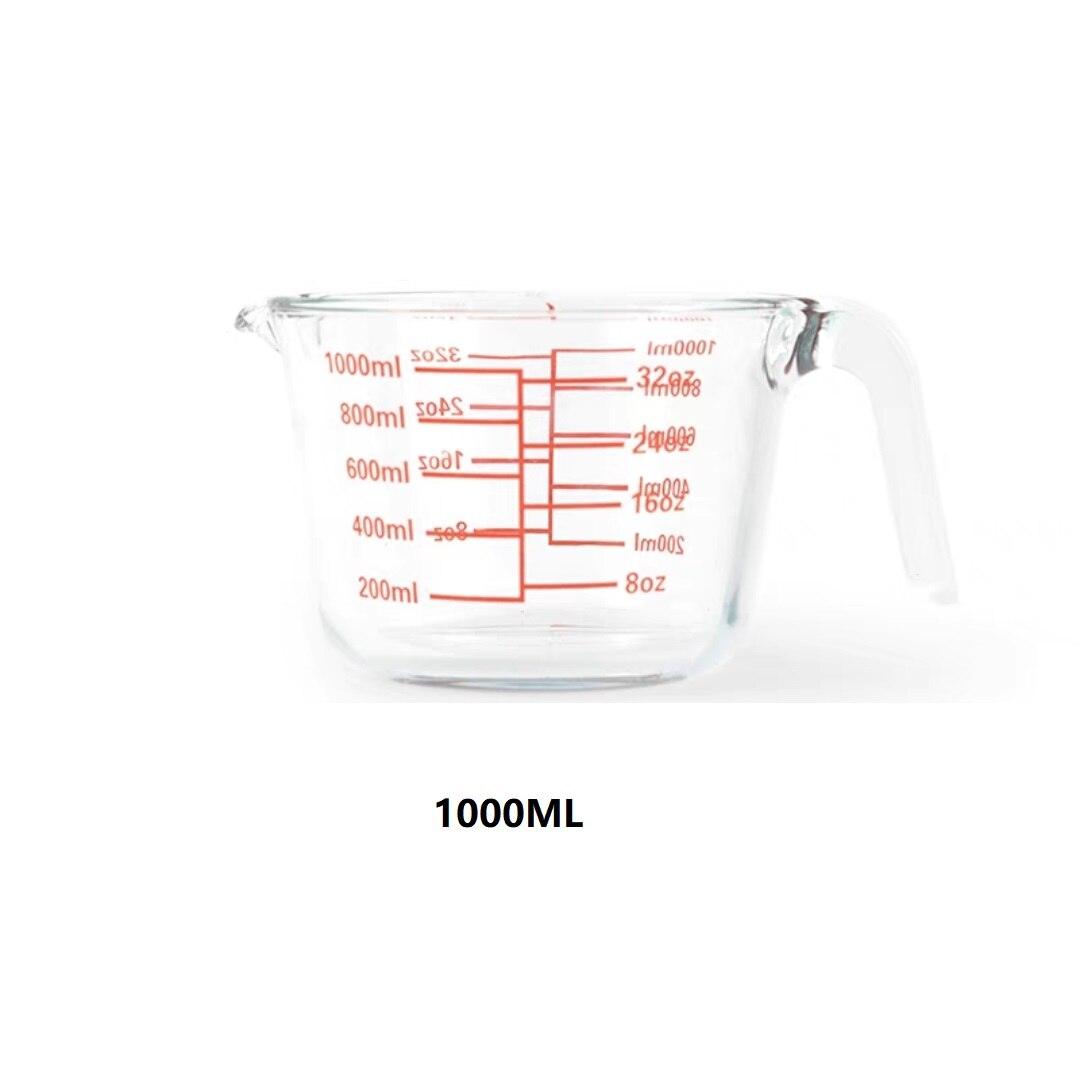 Bake measuring cup Thickened Tempered Glass Heat Resisting Creative Handle Egg Cake Cup Microwave Tool Kitchen Dining Accessorie - Lily Depot