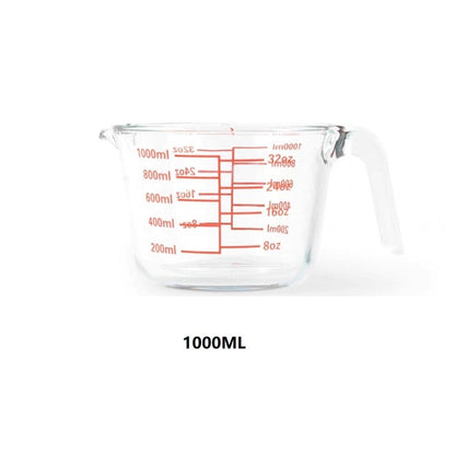Bake measuring cup Thickened Tempered Glass Heat Resisting Creative Handle Egg Cake Cup Microwave Tool Kitchen Dining Accessorie - Lily Depot