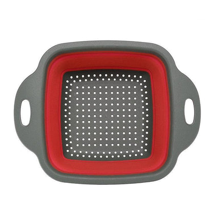 Basket Foldable Strainer Colander Collapsible Drainer Kitchen Storage Tool Silicone Folding Drain Basket Fruit Vegetable Washing - Lily Depot