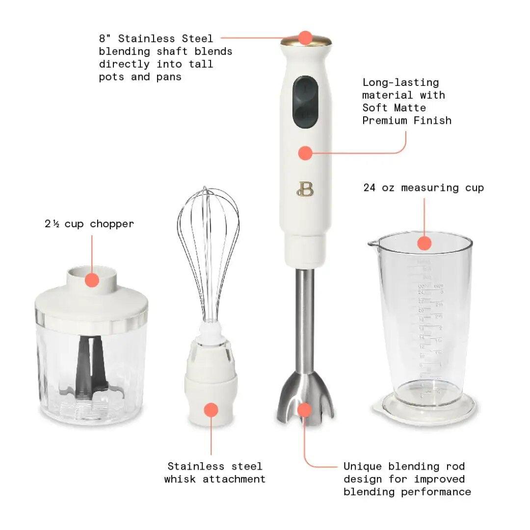 Immersion Blender with 500ml Chopper and 700ml Measuring Cup - Lily Depot