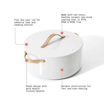 Beautiful 8QT Stock Pot, White Icing by Drew Barrymore - Lily Depot