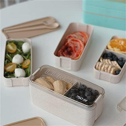 Bento Box Leakproof Lunch Containers Cute Lunch Boxes for Kids Chopsticks Dishwasher Microwave Safe Lunch Food Container - Lily Depot