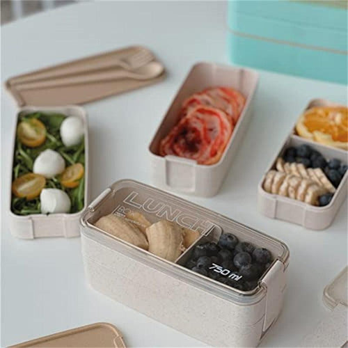 Bento Box Leakproof Lunch Containers Cute Lunch Boxes for Kids Chopsticks Dishwasher Microwave Safe Lunch Food Container - Lily Depot