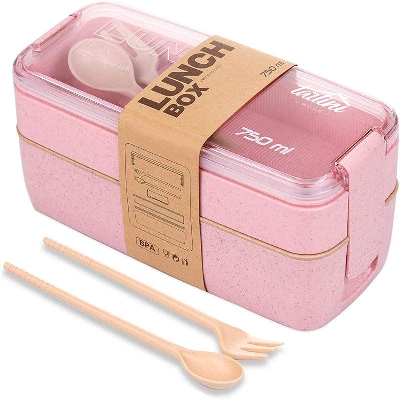 Bento Box Leakproof Lunch Containers Cute Lunch Boxes for Kids Chopsticks Dishwasher Microwave Safe Lunch Food Container - Lily Depot