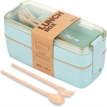 Bento Box Leakproof Lunch Containers Cute Lunch Boxes for Kids Chopsticks Dishwasher Microwave Safe Lunch Food Container - Lily Depot