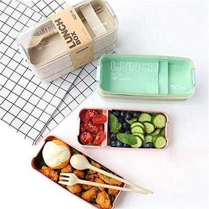 Bento Box Leakproof Lunch Containers Cute Lunch Boxes for Kids Chopsticks Dishwasher Microwave Safe Lunch Food Container - Lily Depot