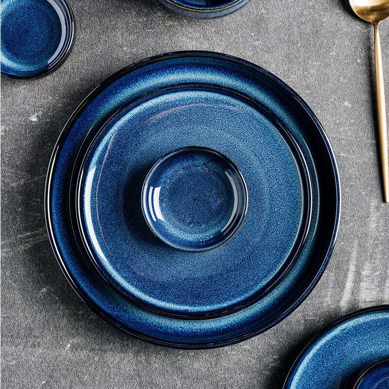 Blue Kiln Transformed Ceramic Tableware Dinner Plates Set Dish Kitchen Dishes Plate Sets Charger Eat Dining Bar Home Garden - Lily Depot
