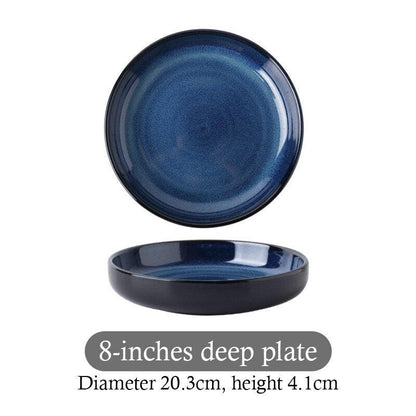 Blue Kiln Transformed Ceramic Tableware Dinner Plates Set Dish Kitchen Dishes Plate Sets Charger Eat Dining Bar Home Garden - Lily Depot