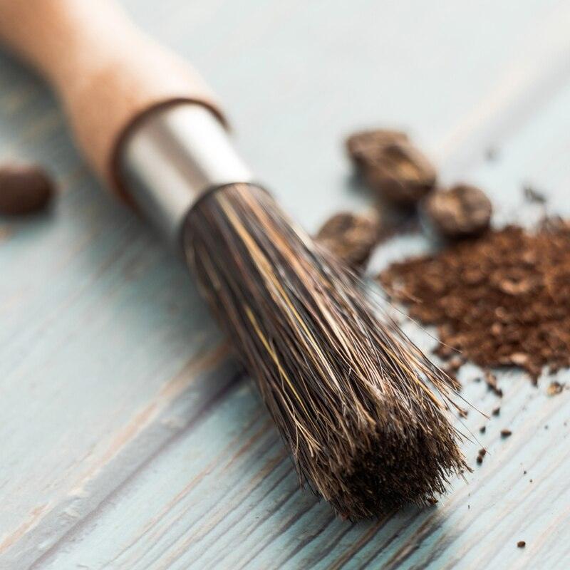 CAFEDE KONA wooden handle cleaning brush bristles Coffee grinder cleaning brush Desktop brush cafe bar household coffee brush - Lily Depot