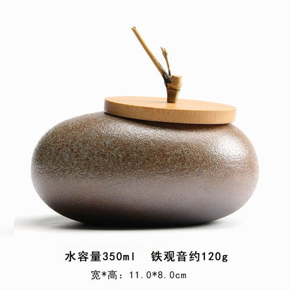Ceramic Tea Caddy Sealed Jar Stoneware Storage Box Food Container Storage Tank Tea Box Tea Organizer Candy Jar Decorative Jars - Lily Depot