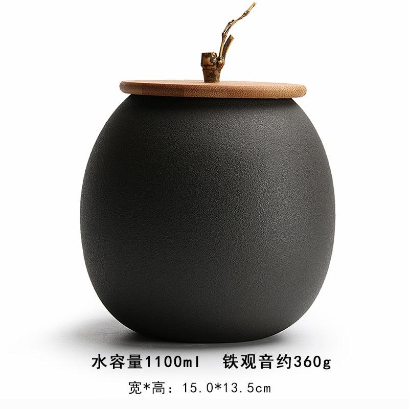 Ceramic Tea Caddy Sealed Jar Stoneware Storage Box Food Container Storage Tank Tea Box Tea Organizer Candy Jar Decorative Jars - Lily Depot
