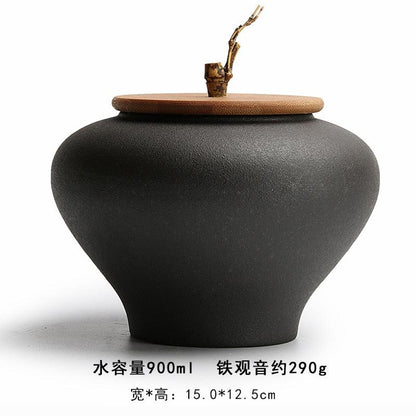 Ceramic Tea Caddy Sealed Jar Stoneware Storage Box Food Container Storage Tank Tea Box Tea Organizer Candy Jar Decorative Jars - Lily Depot