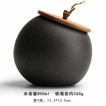 Ceramic Tea Caddy Sealed Jar Stoneware Storage Box Food Container Storage Tank Tea Box Tea Organizer Candy Jar Decorative Jars - Lily Depot