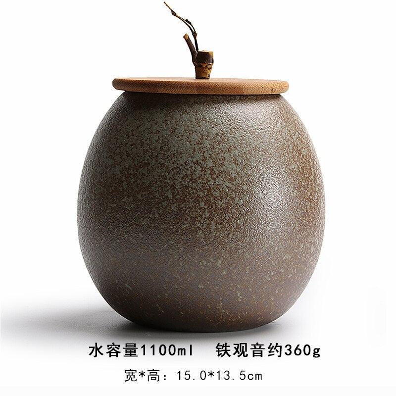 Ceramic Tea Caddy Sealed Jar Stoneware Storage Box Food Container Storage Tank Tea Box Tea Organizer Candy Jar Decorative Jars - Lily Depot