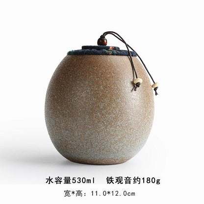 Ceramic Tea Caddy Sealed Jar Stoneware Storage Box Food Container Storage Tank Tea Box Tea Organizer Candy Jar Decorative Jars - Lily Depot