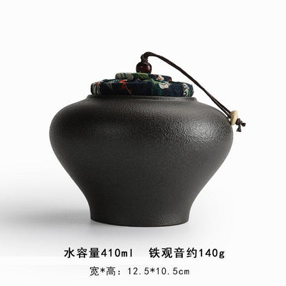 Ceramic Tea Caddy Sealed Jar Stoneware Storage Box Food Container Storage Tank Tea Box Tea Organizer Candy Jar Decorative Jars - Lily Depot