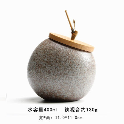 Ceramic Tea Caddy Sealed Jar Stoneware Storage Box Food Container Storage Tank Tea Box Tea Organizer Candy Jar Decorative Jars - Lily Depot