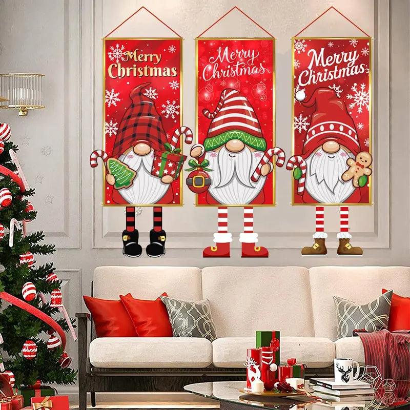 Christmas Hanging Flag Porch Door Banner Christmas Decorations For Home 2023 Ornaments Xmas Gifts Navidad Decor New Year 2024 - Lily Depot
