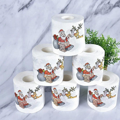 Christmas Pattern Series Roll Paper Christmas Decorations Prints Cute Toilet Paper Christmas Decorations For Home - Lily Depot