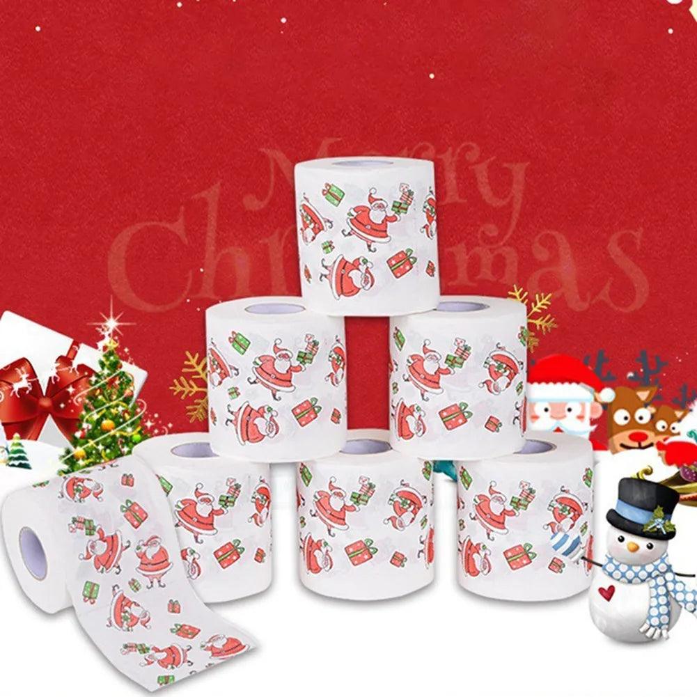Christmas Pattern Series Roll Paper Christmas Decorations Prints Cute Toilet Paper Christmas Decorations For Home - Lily Depot