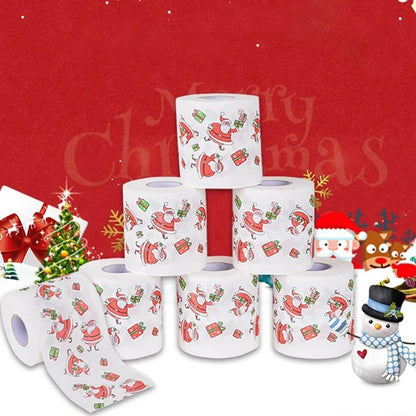 Christmas Pattern Series Roll Paper Christmas Decorations Prints Cute Toilet Paper Christmas Decorations For Home - Lily Depot