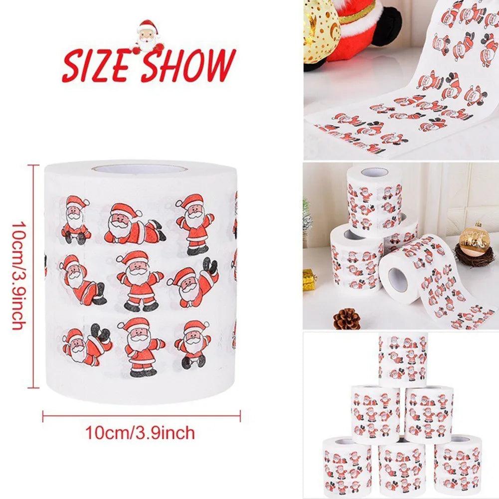 Christmas Pattern Series Roll Paper Christmas Decorations Prints Cute Toilet Paper Christmas Decorations For Home - Lily Depot