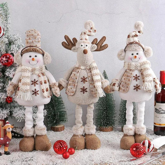 Christmas Snowman Telescopic Doll New Knitted Elk Doll Window Scene Christmas Decoration Merry Christma Gift Happy New Year 202 - Lily Depot