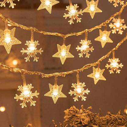 Christmas Tree Snowflake LED String Lights Banner Christmas Decoration 2023 for Home Navidad Xmas Tree Decor Fairy Light Pendant - Lily Depot