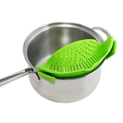 Clip On Strainer Silicone for All Pots and Pans Meat Vegetables Fruit Silicone Kitchen Colander - Lily Depot