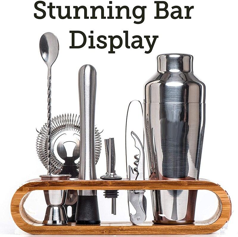 Cocktail Bar set Mixology Bartender Kit: 10-Piece Bar Tool Set with Stylish Bamboo Stand - Lily Depot