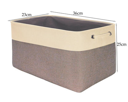 Cotton Linen Folding Storage Baskets Kids Toys Organizer Clothes and Sundries Storage Box Cabinet Storage Bag Laundry Basket - Lily Depot