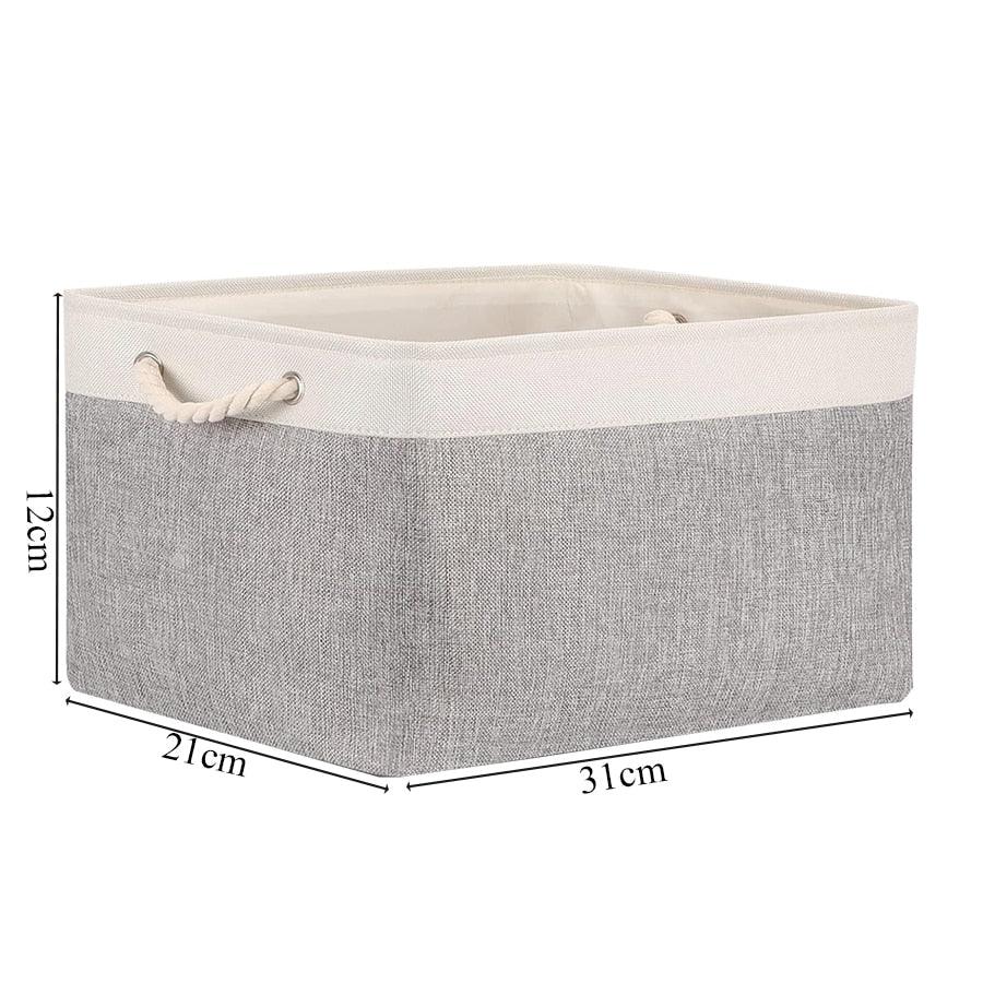 Cotton Linen Folding Storage Baskets Kids Toys Organizer Clothes and Sundries Storage Box Cabinet Storage Bag Laundry Basket - Lily Depot