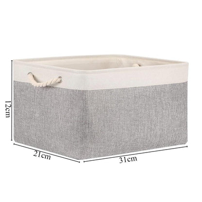 Cotton Linen Folding Storage Baskets Kids Toys Organizer Clothes and Sundries Storage Box Cabinet Storage Bag Laundry Basket - Lily Depot