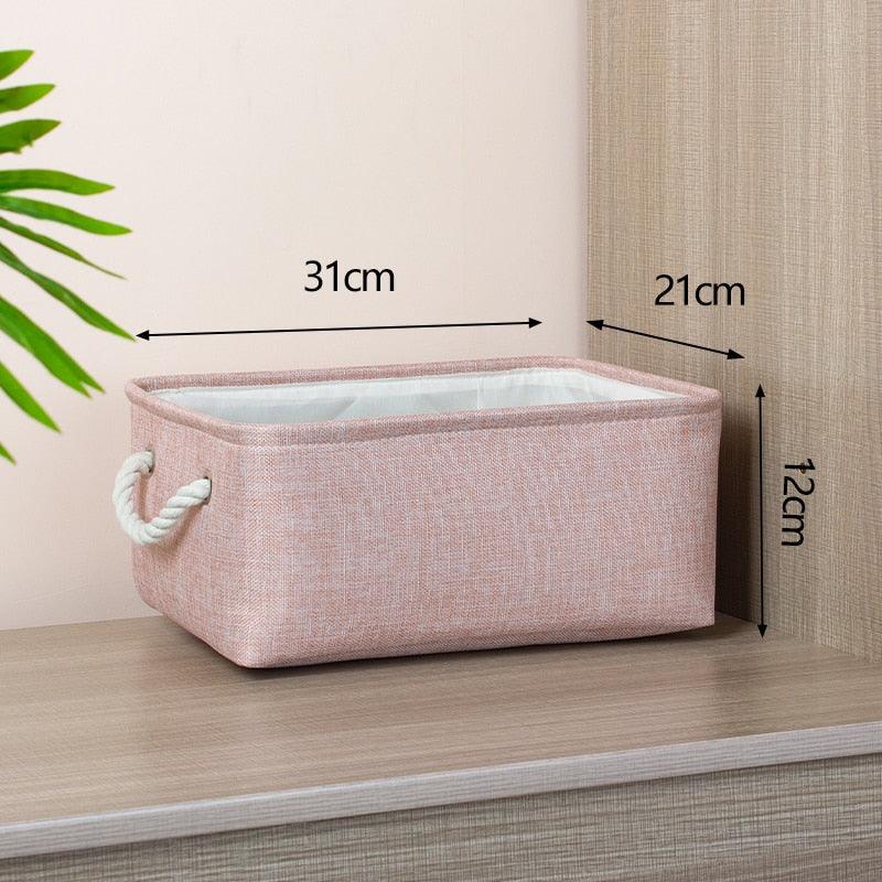 Cotton Linen Folding Storage Baskets Kids Toys Organizer Clothes and Sundries Storage Box Cabinet Storage Bag Laundry Basket - Lily Depot