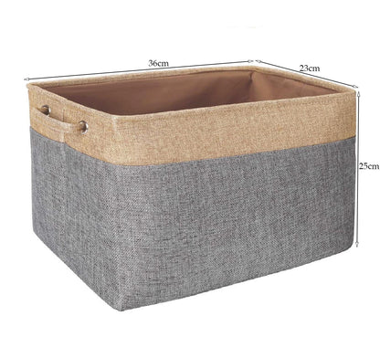 Cotton Linen Folding Storage Baskets Kids Toys Organizer Clothes and Sundries Storage Box Cabinet Storage Bag Laundry Basket - Lily Depot