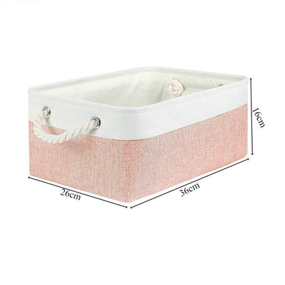 Cotton Linen Folding Storage Baskets Kids Toys Organizer Clothes and Sundries Storage Box Cabinet Storage Bag Laundry Basket - Lily Depot