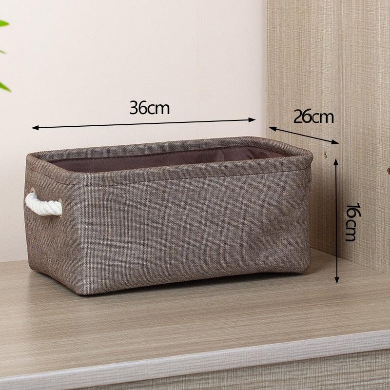 Cotton Linen Folding Storage Baskets Kids Toys Organizer Clothes and Sundries Storage Box Cabinet Storage Bag Laundry Basket - Lily Depot