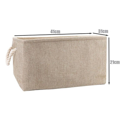 Cotton Linen Folding Storage Baskets Kids Toys Organizer Clothes and Sundries Storage Box Cabinet Storage Bag Laundry Basket - Lily Depot