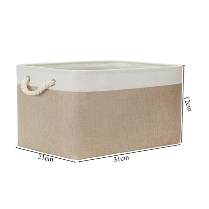 Cotton Linen Folding Storage Baskets Kids Toys Organizer Clothes and Sundries Storage Box Cabinet Storage Bag Laundry Basket - Lily Depot