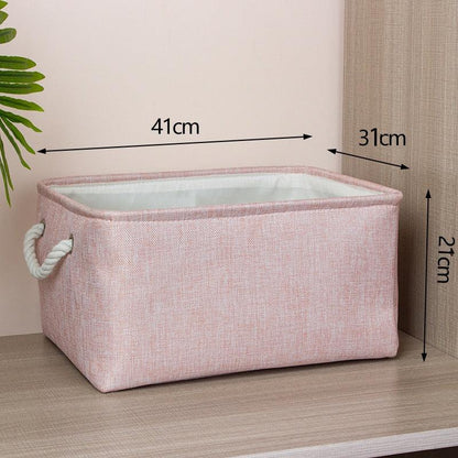 Cotton Linen Folding Storage Baskets Kids Toys Organizer Clothes and Sundries Storage Box Cabinet Storage Bag Laundry Basket - Lily Depot