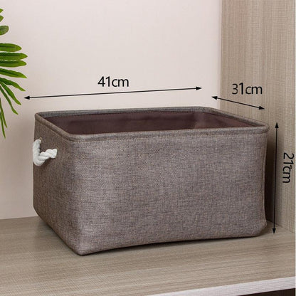 Cotton Linen Folding Storage Baskets Kids Toys Organizer Clothes and Sundries Storage Box Cabinet Storage Bag Laundry Basket - Lily Depot