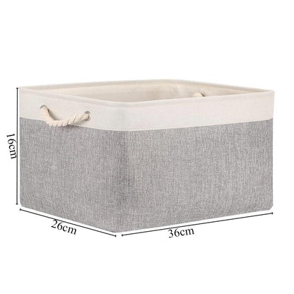 Cotton Linen Folding Storage Baskets Kids Toys Organizer Clothes and Sundries Storage Box Cabinet Storage Bag Laundry Basket - Lily Depot