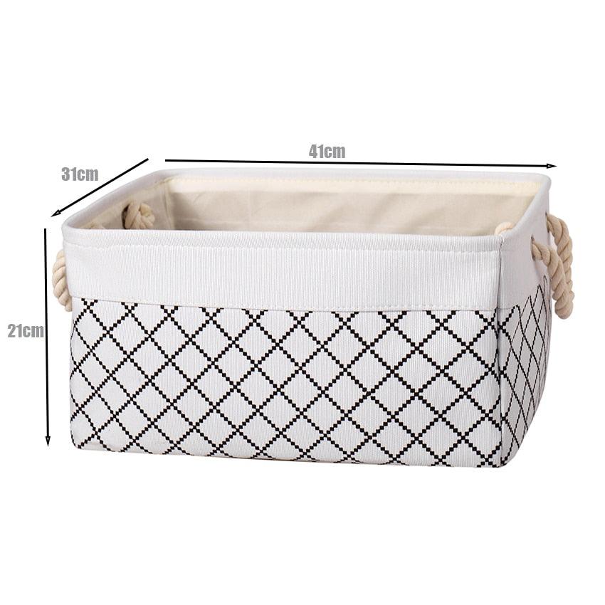 Cotton Linen Folding Storage Baskets Kids Toys Organizer Clothes and Sundries Storage Box Cabinet Storage Bag Laundry Basket - Lily Depot
