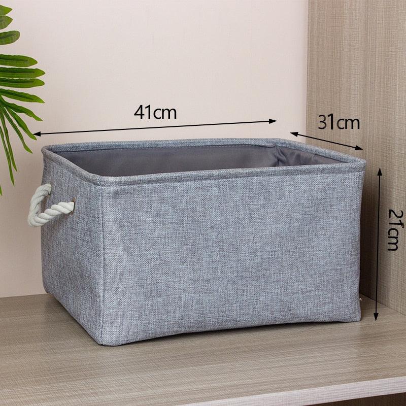 Cotton Linen Folding Storage Baskets Kids Toys Organizer Clothes and Sundries Storage Box Cabinet Storage Bag Laundry Basket - Lily Depot