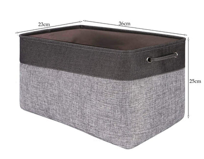 Cotton Linen Folding Storage Baskets Kids Toys Organizer Clothes and Sundries Storage Box Cabinet Storage Bag Laundry Basket - Lily Depot